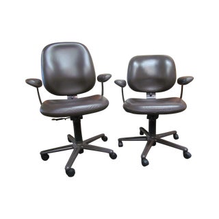 Herman Miller Ergon Brown Leather Chairs For Sale