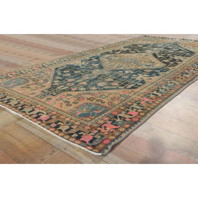 Cerulean Antique Persian Malayer Rug - 4'07 X 8'09 For Sale - Image 8 of 10