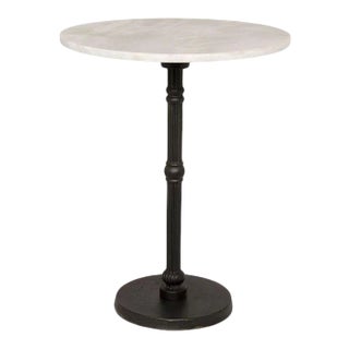 NOIR Antonie Side Table in Black Metal with White Stone For Sale