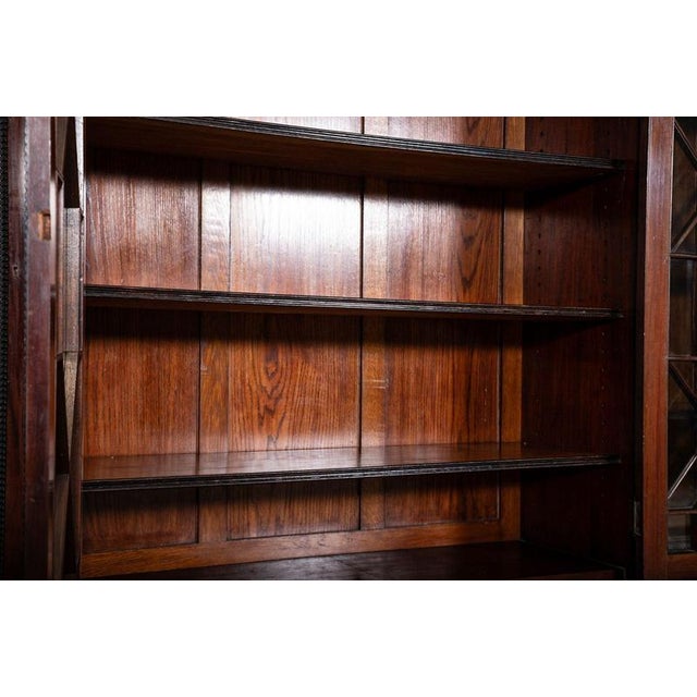 Large 19th Century English Mahogany Glazed Breakfront Bookcase, 1880 For Sale - Image 18 of 18