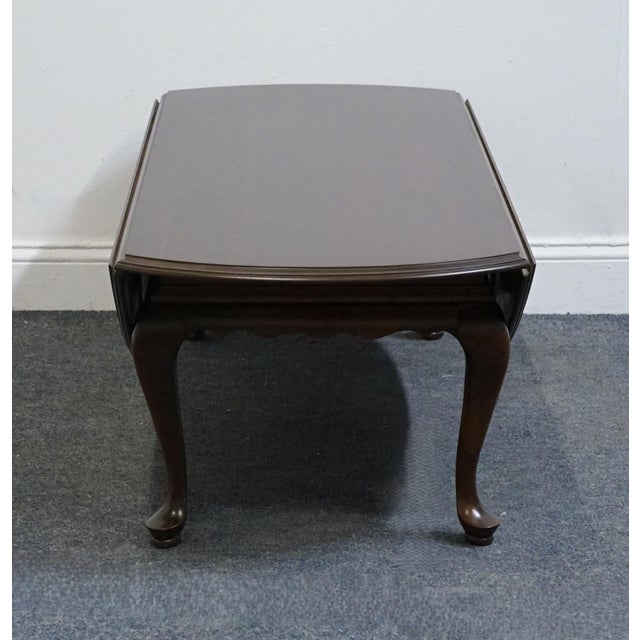 Ethan Allen Georgian Court Solid Cherry Traditional Style 50" Accent Drop Leaf Coffee Table 11-8161 For Sale In Kansas City - Image 6 of 12