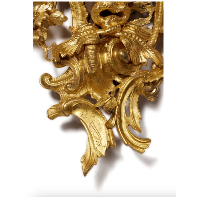 A Pair of Gilt Bronze Six-Light Wall Lights in the Manner of Francesco Ladatte For Sale In New York - Image 6 of 6