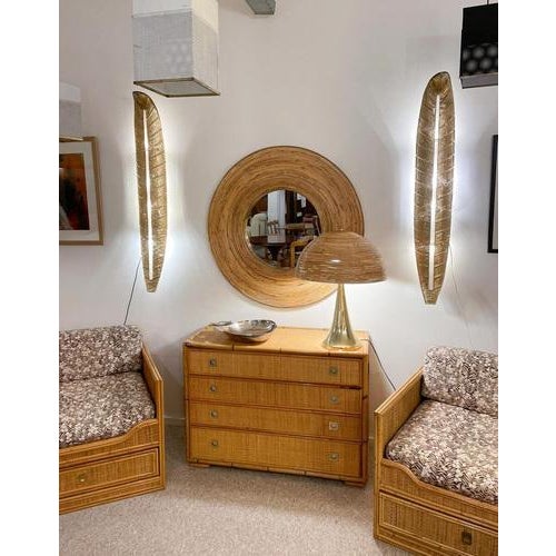 Mid-Century Gold Murano Glass Wall Lights in the style of Barovier, Set of 2 For Sale - Image 3 of 7