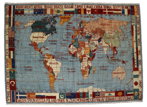 Vintage Oriental Hand Knotted Wall Rug in Wool, 1990s