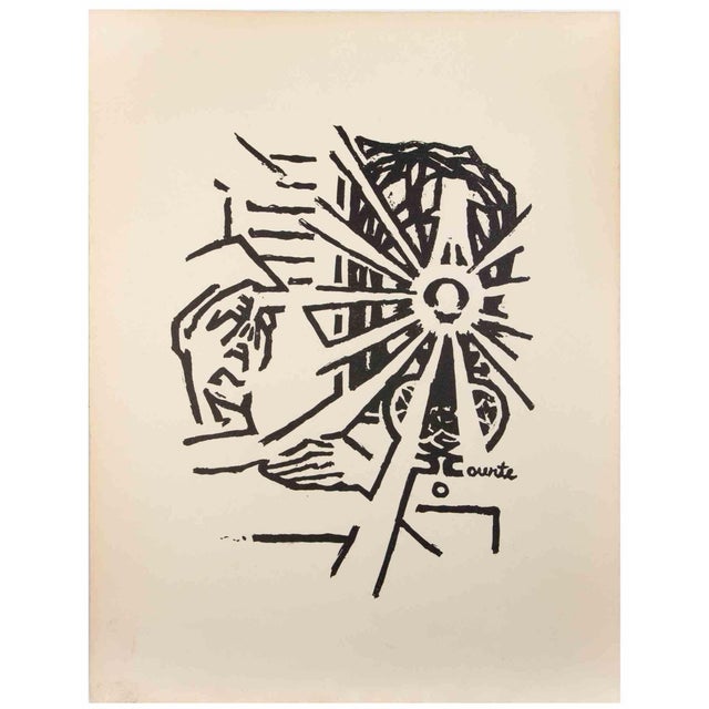 Suzanne Tourte, The Star Press, Watercolor, 1950s For Sale