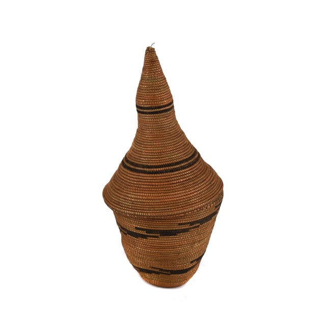 Early 20th Century Tutsi Basket with Lid Rwanda For Sale