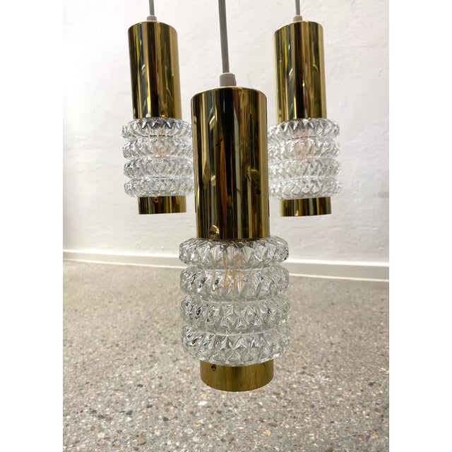 Gold Mid-Century German Cascade in Gold and with Structured Glass, 1960s For Sale - Image 8 of 9
