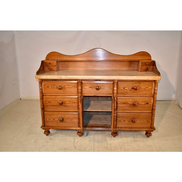 19th Century 19th Century Pitch Pine Sideboard With Sycamore Top For Sale - Image 5 of 11
