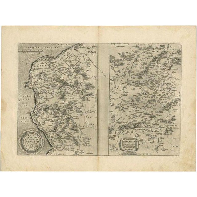 Antique Map of Calais and Vermandois by Ortelius For Sale