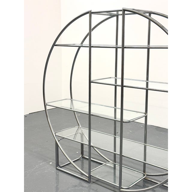 Bauhaus Round Shelving with Tubular Frame and Glass Shelves For Sale - Image 5 of 10