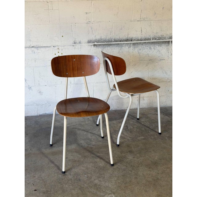 Plywood Stacking Chairs Set of 2 Mid-Century Modern 1970s For Sale - Image 11 of 11