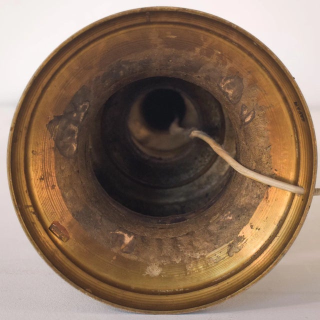 Brown Oriental Style Patinated Brass Lamp Stand For Sale - Image 8 of 10