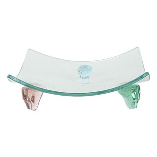 Italian Glass Platter, 1970s For Sale