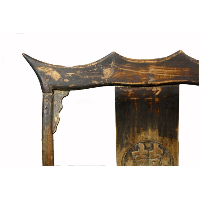 Mid 19th Century Antique High Yoke Back Armchair For Sale - Image 5 of 11