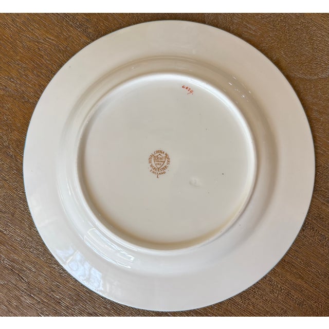 Antique Grainger Royal China Works Worcester Dessert Plates, Set of 12 — Turquoise & Gold Lace, Pattern 4029, Circa 1891–1902 For Sale - Image 4 of 5