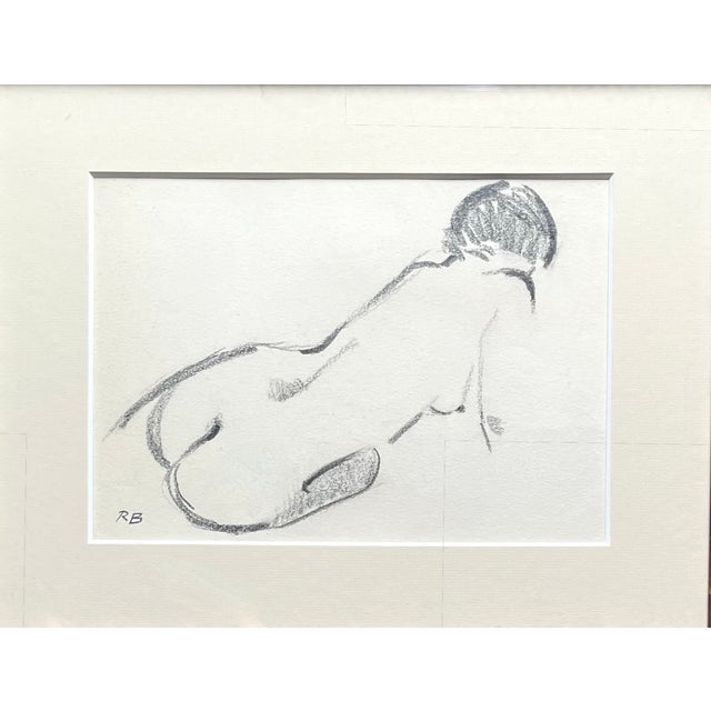 Wood Original Nude Sketches-Custom Framed-Signed-Set 2 For Sale - Image 7 of 9