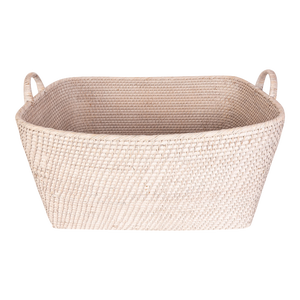 Artifacts Saboga Home Everything Basket with Hoop Handles in White Wash - 25"