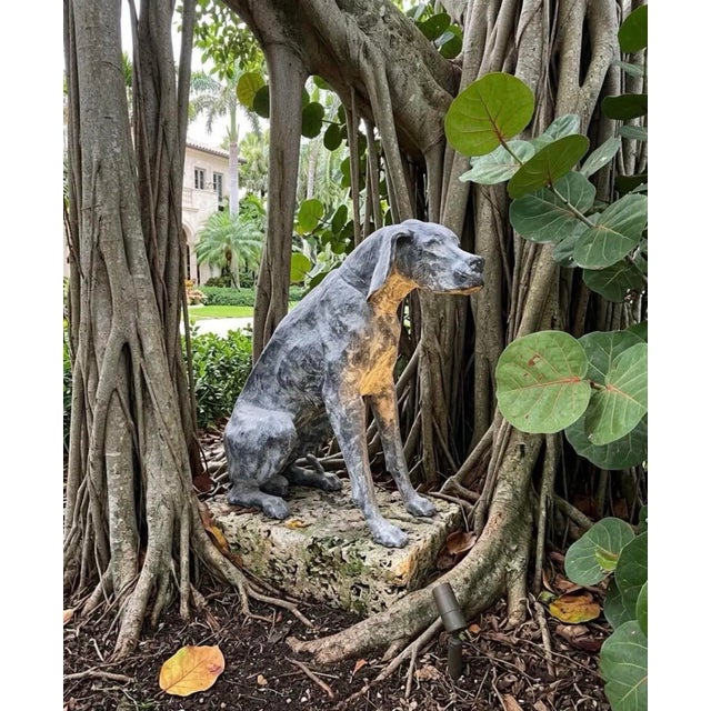 Industrial Modern Seated Hound - Dog - Hand-Wrought Steel Sculpture For Sale - Image 9 of 9