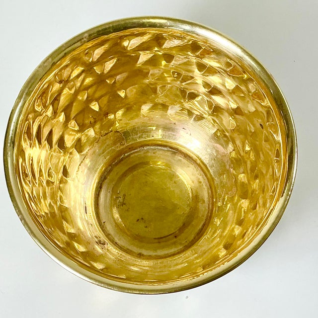 Mid-Century Boho Chic Hollywood Regency Arts & Crafts Medium Textured Round Brass Planter For Sale - Image 10 of 10