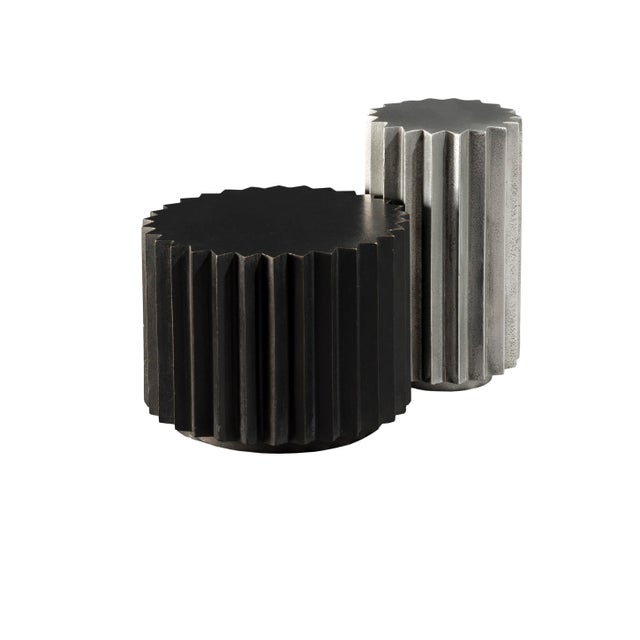 Black Doris Cast Blackened Bronze and Aluminum Multifaceted Coffee Table Set from Fred & Juul, Set of 2 For Sale - Image 8 of 8