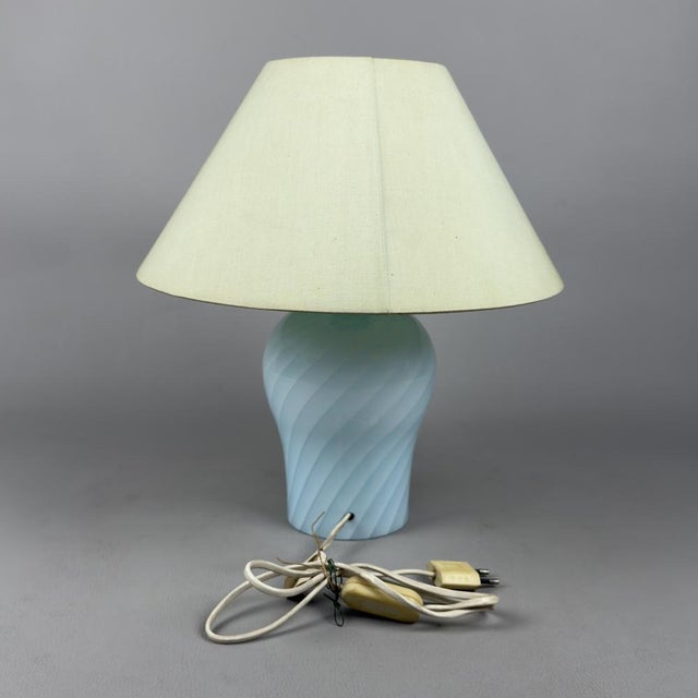 Blue Spiral Murano Glass Table Lamp from Davinci, 1970s For Sale - Image 4 of 15