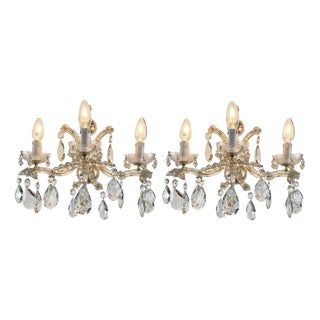 Crystal Maria Teresa Wall Lights, 1950s, Set of 2 For Sale