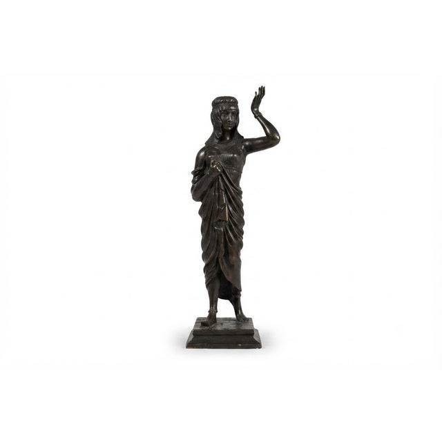 Egyptian Revival Female Figure in Patinated Metal, 1920s For Sale - Image 15 of 15