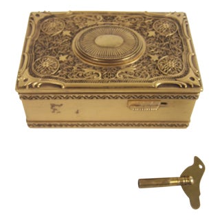 Filigree Singing Bird Box by K. Griesbaum, 1960s For Sale