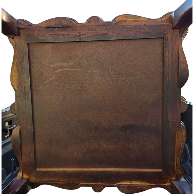 1990s Marge Carson Lether Top Game Card Table French Louis XV Style Rocco Desk For Sale - Image 13 of 18