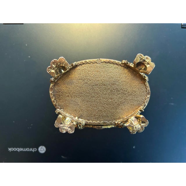 Glass Vintage Gold Filigree and Glass Box For Sale - Image 7 of 7