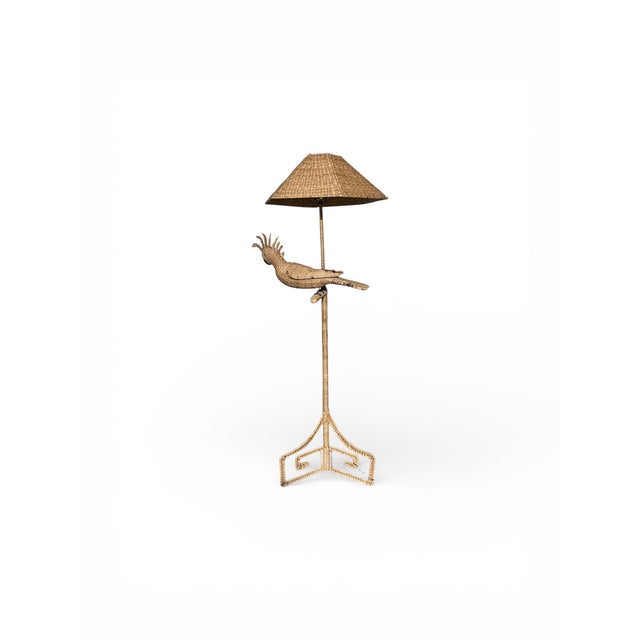 1970s Mario Lopez Torres Rattan, Cockatoo Floor Lamp - Hollywood Regency , Signed For Sale - Image 5 of 12