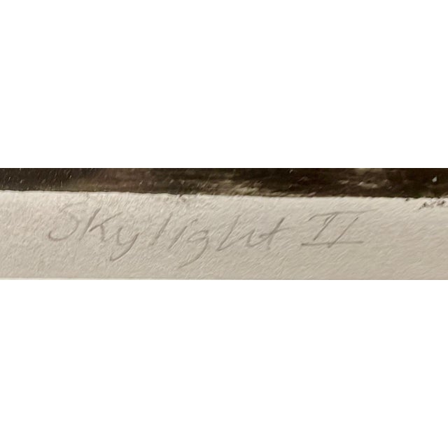 Early 21st Century Kellyann Monaghan Urban Monotype Print - "Skylight Ii" Artist Proof 2001 Signed and Professionally Mounted in a Charcoal Grey Wood Frame For Sale - Image 5 of 6