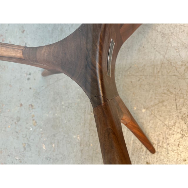 Vladimir Kagan Inspired Sculpted Walnut Dining Table by Organic Modernism For Sale In New York - Image 6 of 10