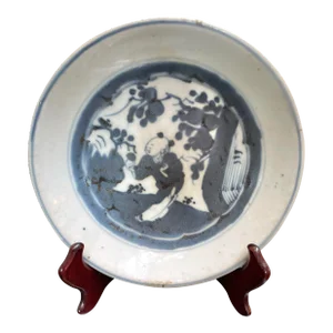 Antique Chinese Porcelain Plate Depicting Longevity