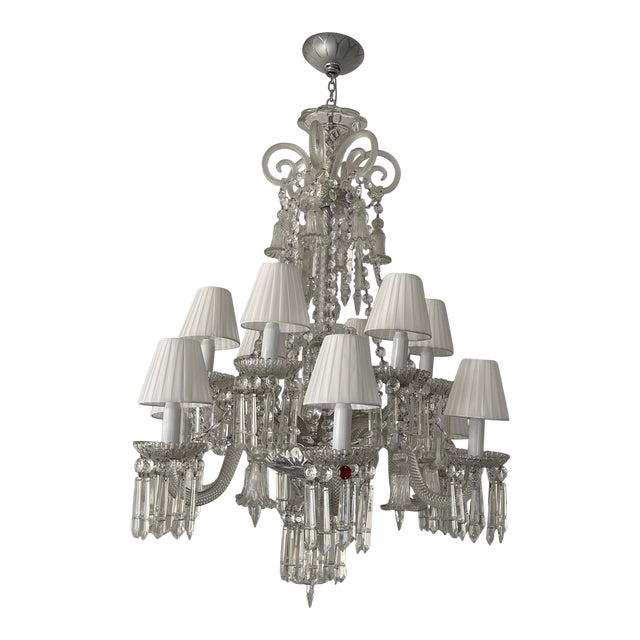 Antique 1840 Baccarat Crystal Twelve-Arm Chandelier For Sale