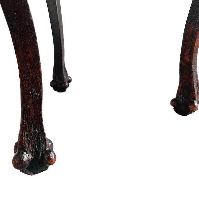 1920s Vintage Round Side Table with Carved Wood Top, 1920s For Sale - Image 5 of 10