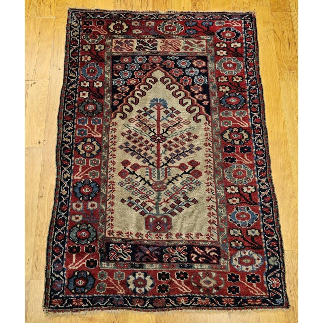 Antique Turkish Prayer Village Rug, Hand-Knotted Tree of Life Design, 3' x 5' For Sale In Chicago - Image 6 of 14