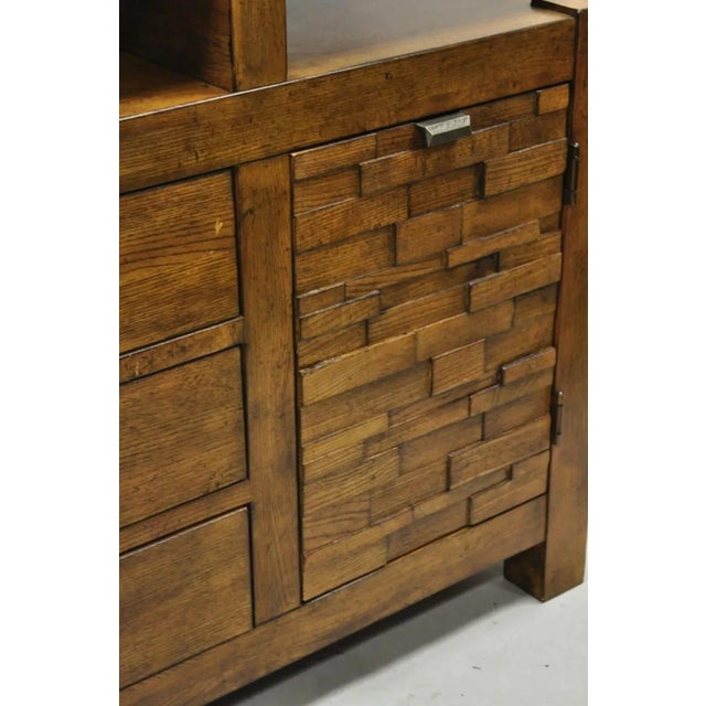 Wood Schnadig Home Collections River Run Oak Sideboard Buffet Credenza W/ Granite Top For Sale - Image 7 of 12