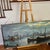 20th Century European School Oil on Canvas Boats in the Harbor Framed Signed For Sale - Image 4 of 12