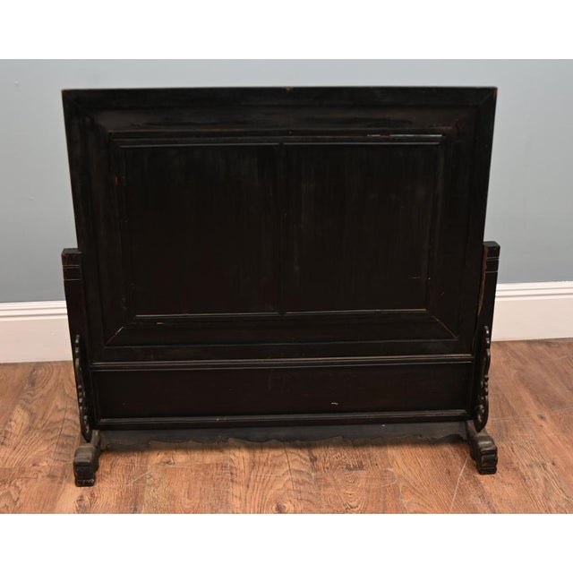 Wood Large Japanese Meiji Porcelain Carved Screen Room Divider For Sale - Image 7 of 11