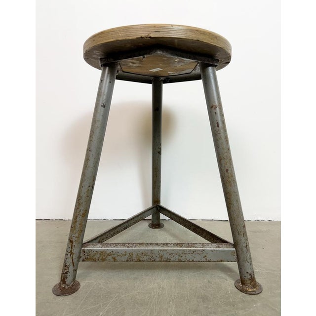 Industrial Grey Workshop Stool, 1960s For Sale - Image 14 of 18
