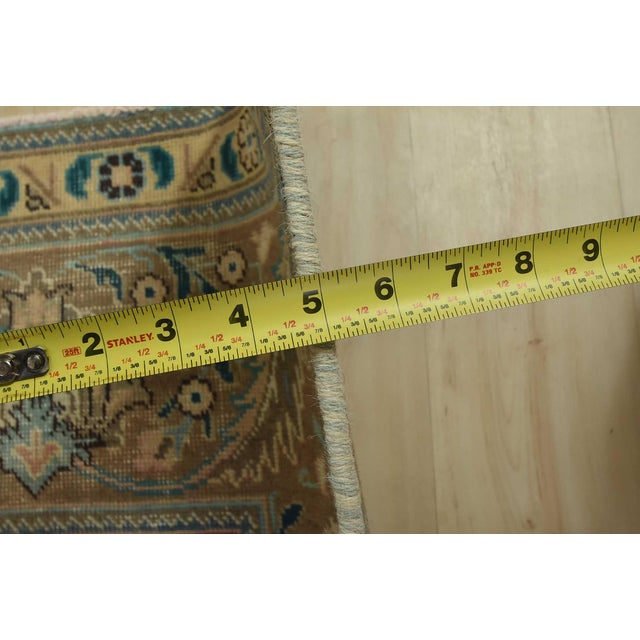 Tabriz Rug 9’10” X 12’5” Pink Wool Vintage Distressed Hand-Knotted Carpet For Sale - Image 13 of 15