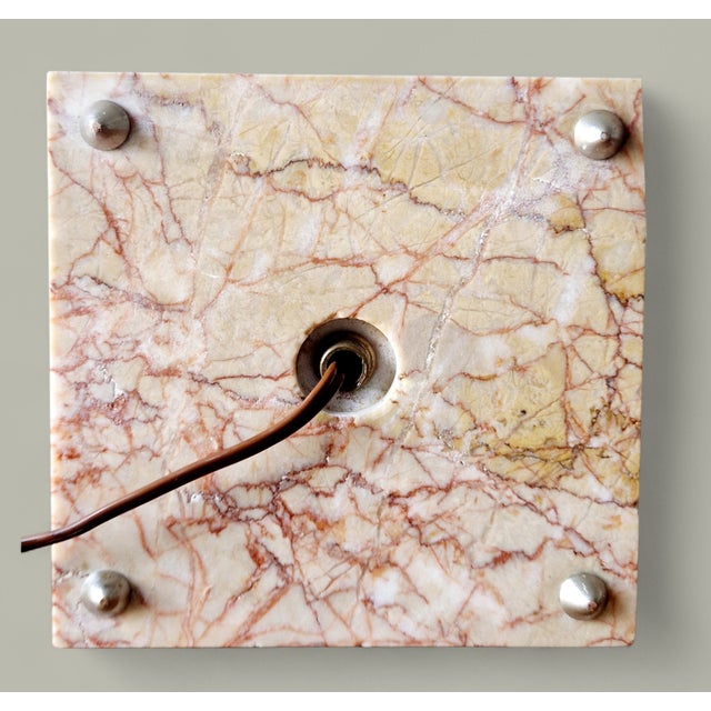 Vintage Table Lamp in Metal and Marble by Jacques Adnet, 1930s For Sale - Image 16 of 17