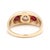 Modern Vintage .65ctw Ruby and Diamond Signet Ring, 13k-14k Yellow Gold, Ring Size 4.75 For Sale - Image 3 of 5