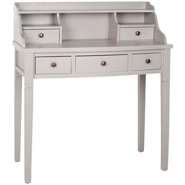fast-forwards the old-fashioned roll top desk into the 21st with the writing desk in pine with a chic grey finish.Use it...