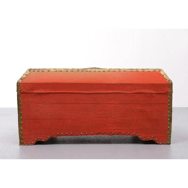 Oriental Velvet Chest Brass Box, 1965 For Sale - Image 6 of 9