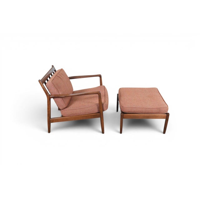 Origin: Sweden Designer: Folke Olhsson Manufacturer: DUX Era: 1960s Materials: Beech, Wool Measurements: Chair: 27″ wide x...