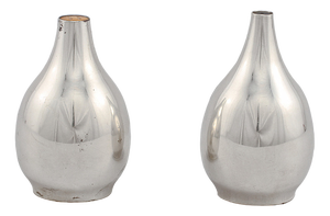 Danish Salt and Pepper in Silver by Hans Hansen, 1967, Set of 2