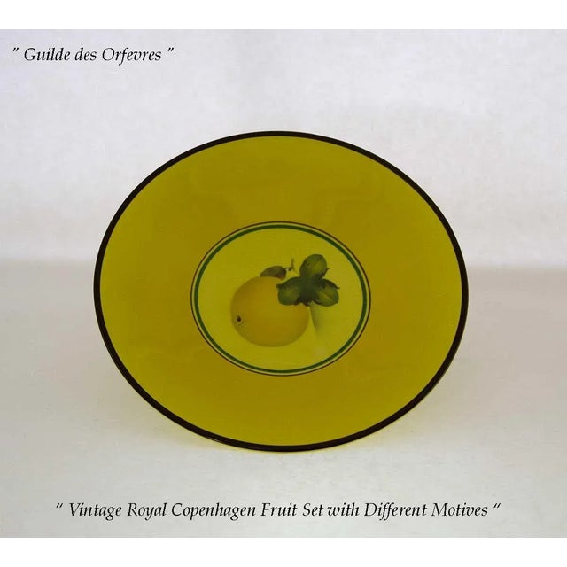 1950’s Vintage Royal Copenhagen Fruit Yellow Orange Decoration Plates- Set of 7 For Sale - Image 9 of 12