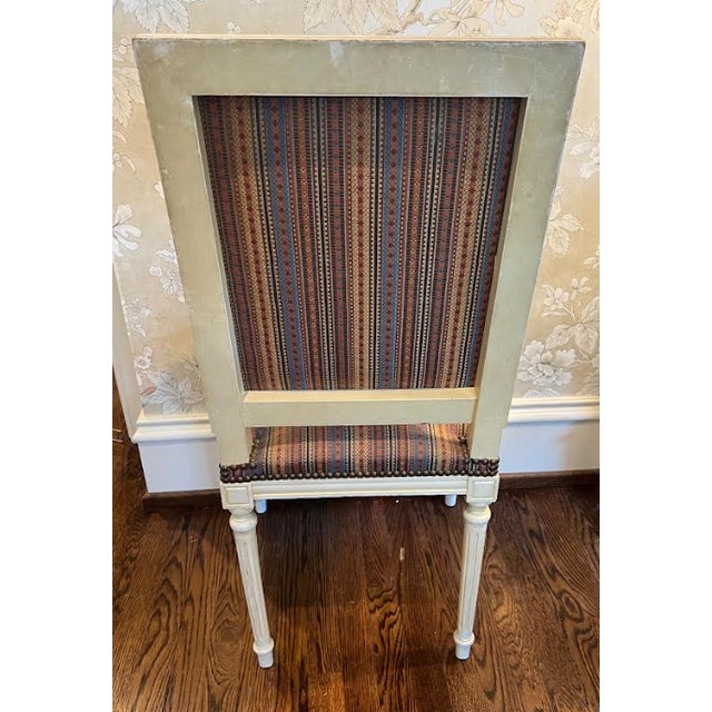 Neoclassical Set of Six Louis XVI Painted Dining Chairs For Sale - Image 3 of 8